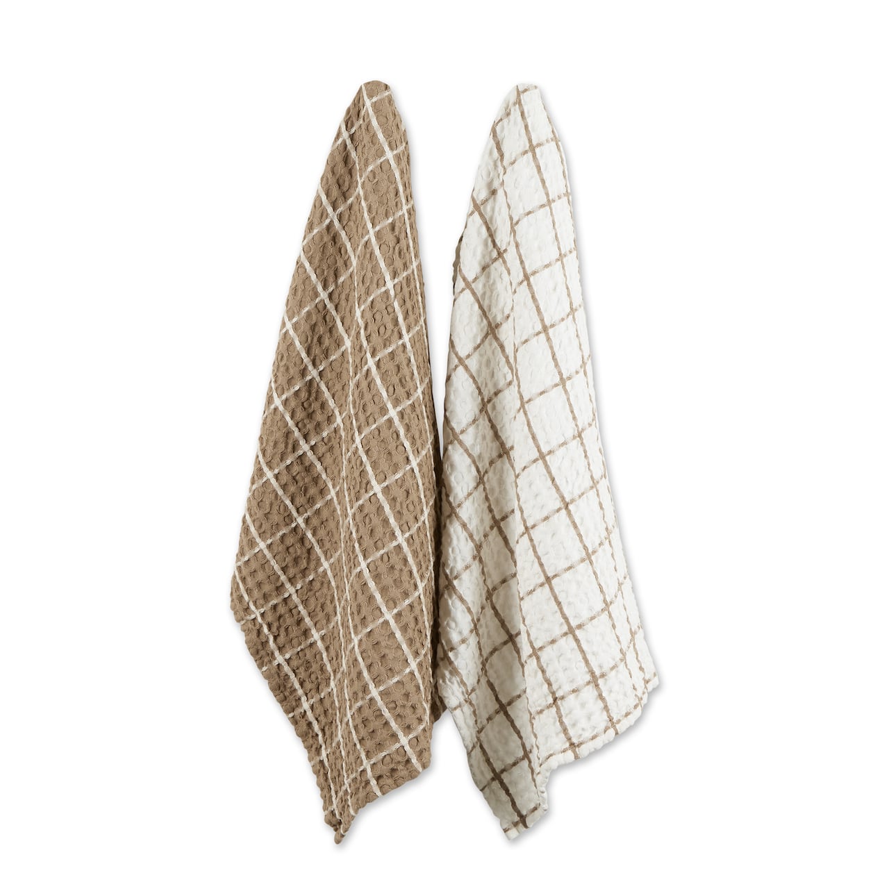 DII® Windowpane Oversized Washed Waffle Dishtowels, 2ct.